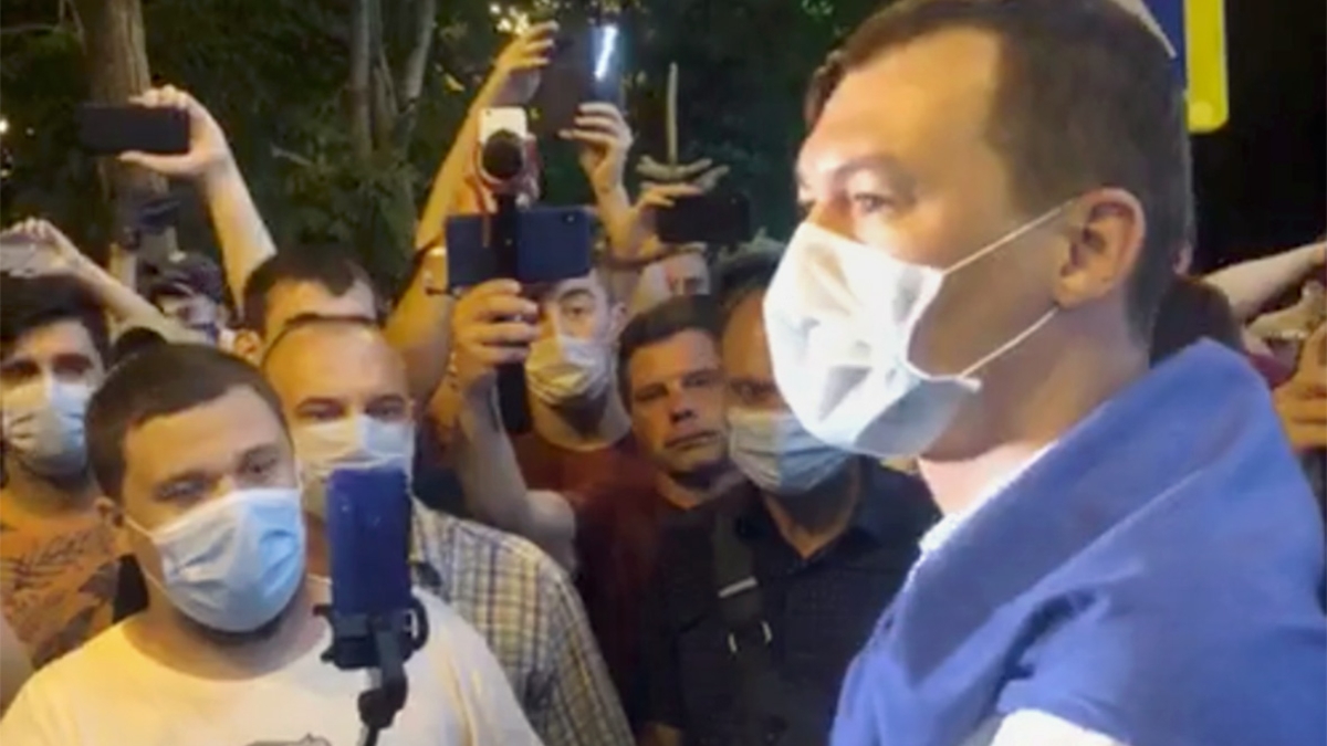 Дегтярев и участники акции в поддержку Фургала