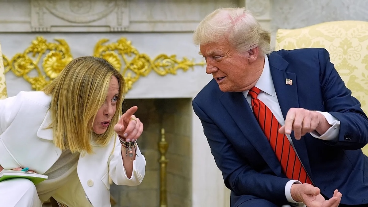 Итальянский премьер Джорджа Мелони и Дональд Трамп