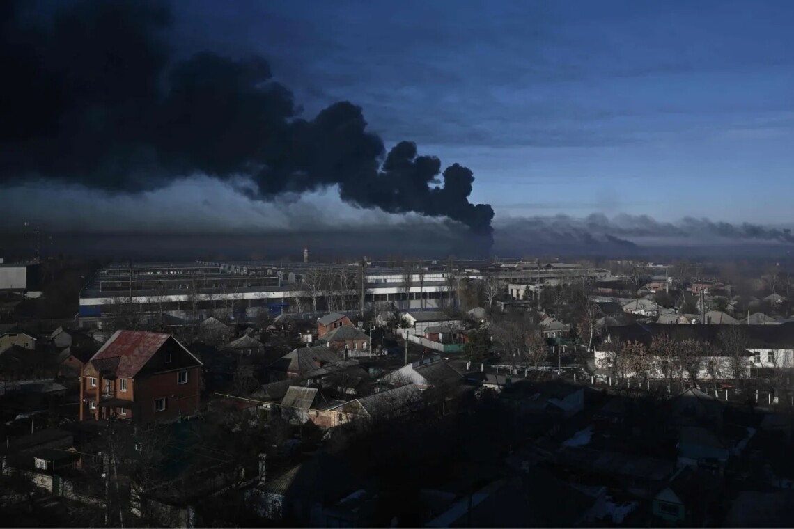 Первый день войны в Украине. Фото: AFP